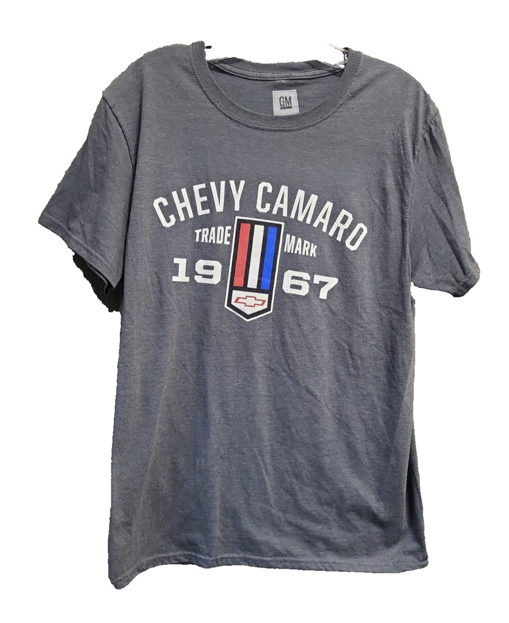 CHEVY CAMARO TRADEMARK 1967 T-SHIRT GRAY GM TRADEMARK MENS MEDIUM UNISEX CLASSIC